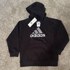 adidas Black Hoodie with Gray Logo